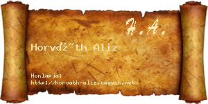 Horváth Aliz névjegykártya